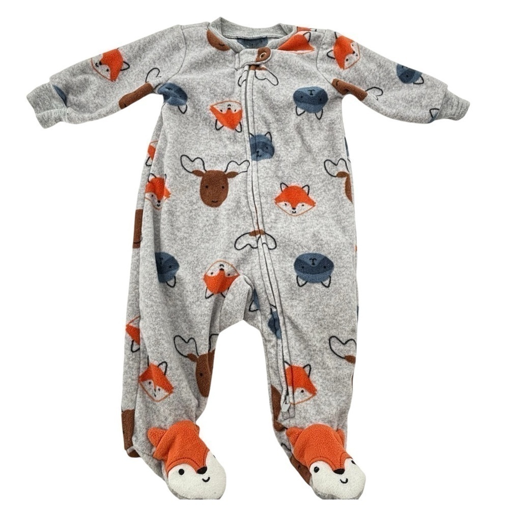Child of Mine by Carter's Infant 0-3 Months Sleep N Play Grey Outfit- Fox 🦊